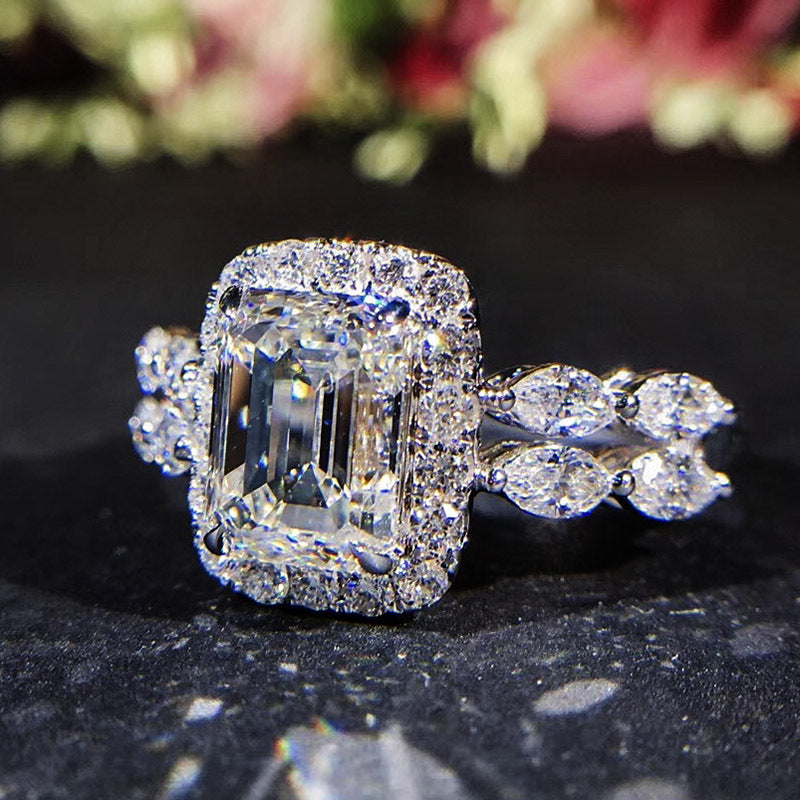 Princess Cut Simulated Diamond Ring For Women, Fancy Shape Engagement  Wedding Ring Vera Lux