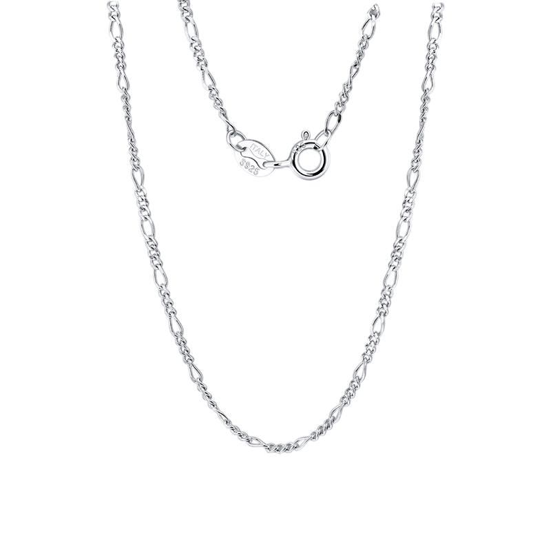 925 Sterling Silver Italian Sterling  Figaro Chain Necklace - Classic Design & Durable Craftsmanship Vera Lux