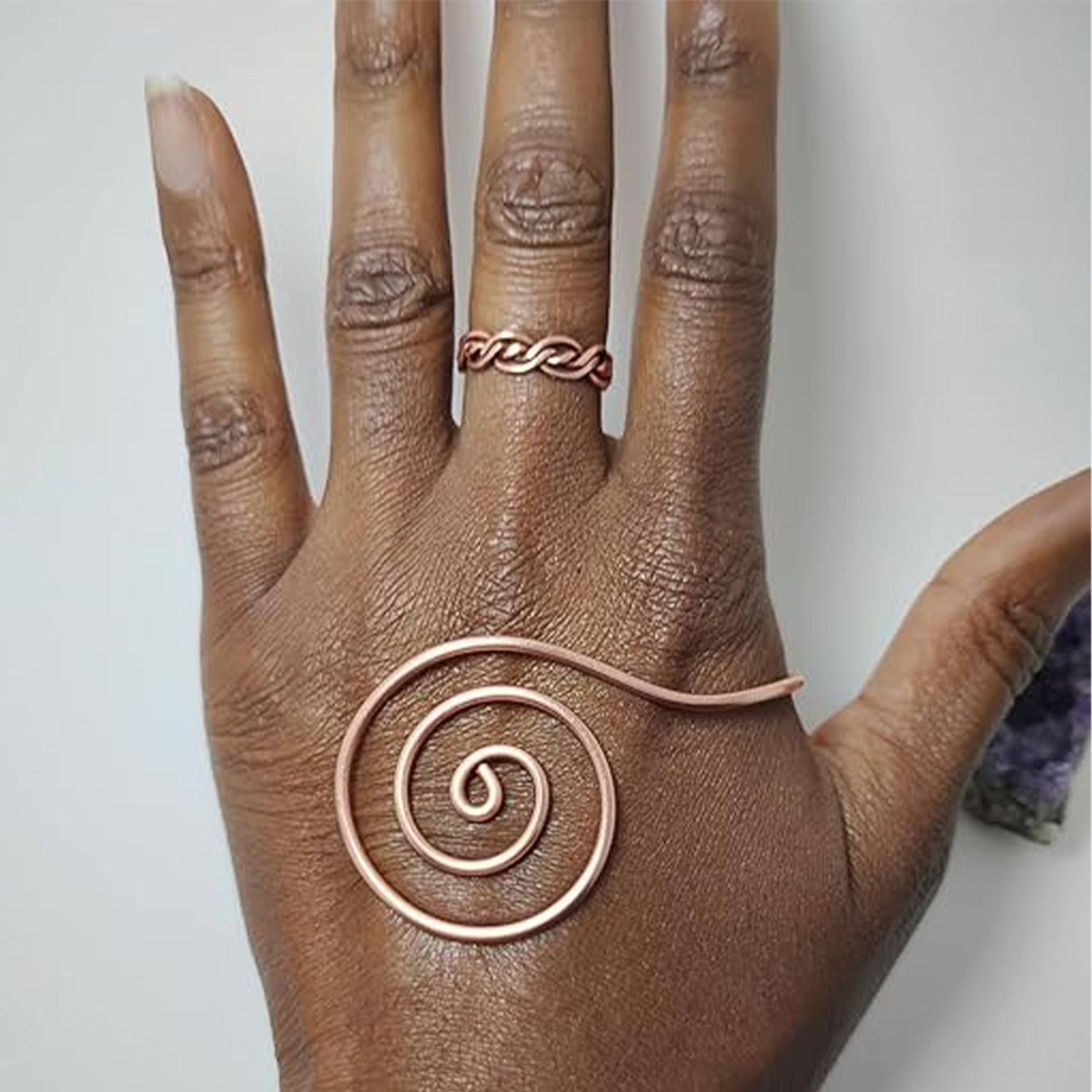 Fashionable Personalized Spiral Palm Ring Earrings Vera Lux