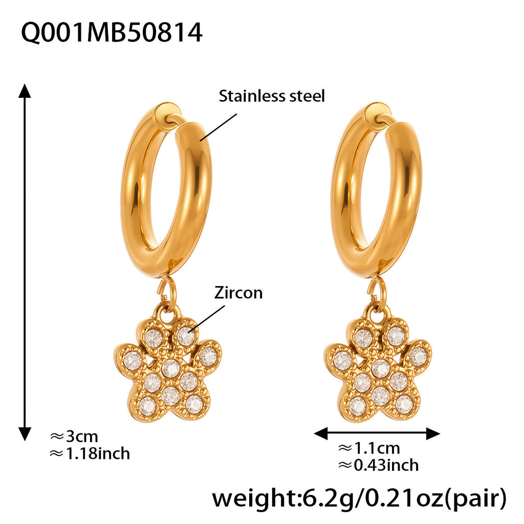 Exquisite And Dainty Bear-claw Pendant Earrings Vera Lux