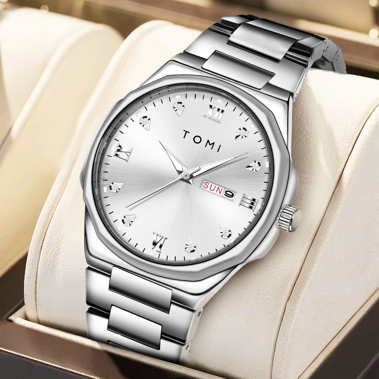 Simple Diamond Encrusted Quartz Watch Fashionable Vera Lux