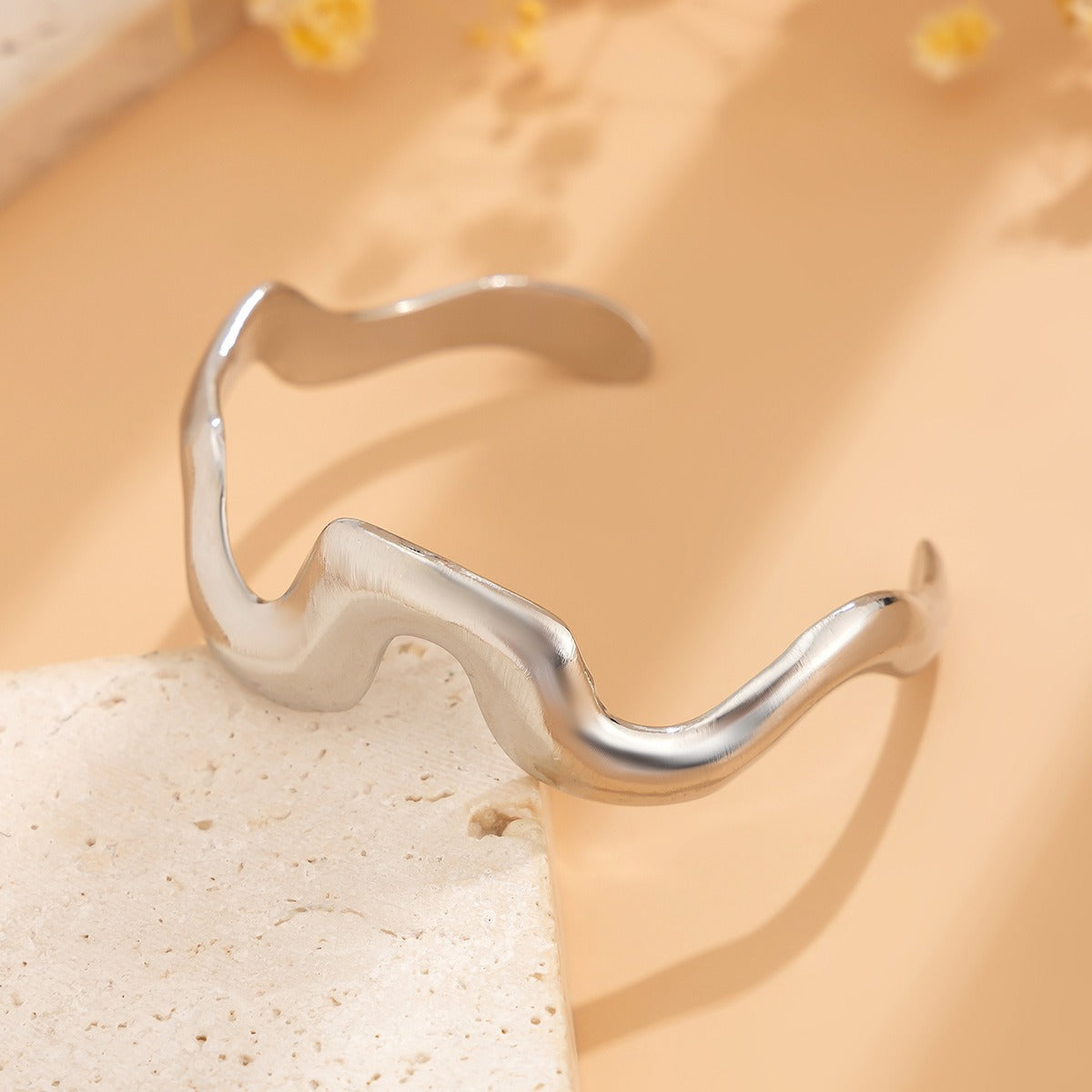 Personalized irregular geometric liquid lava metal anklet Vera Lux
