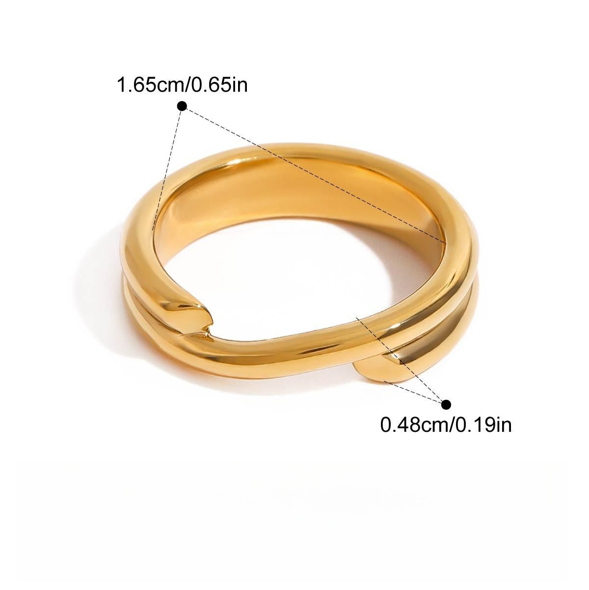 18K gold and titanium steel stacking ring Vera Lux
