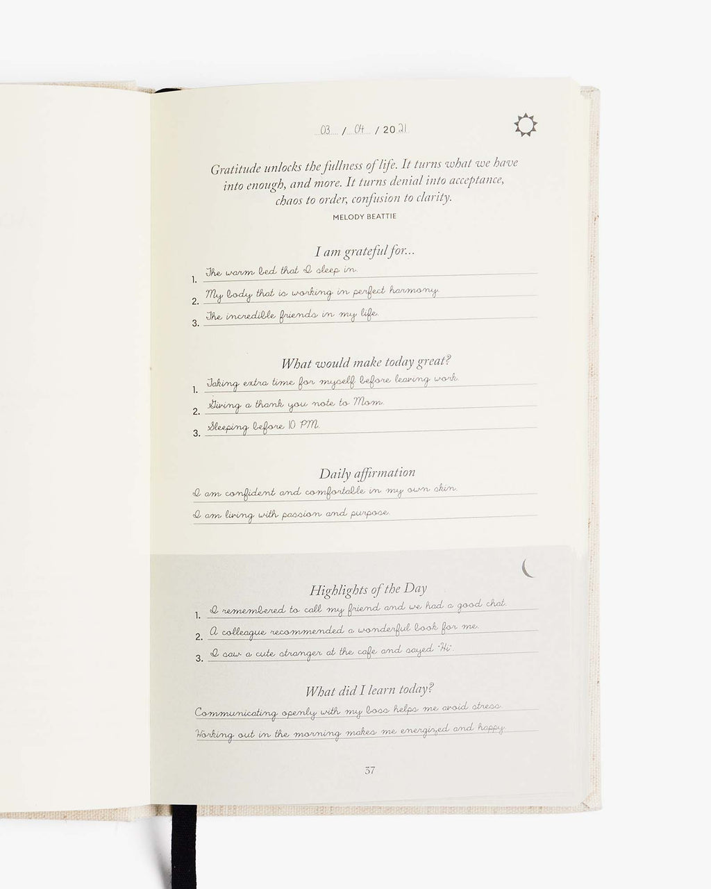The Five Minute Journal - Original Linen Intelligent Change