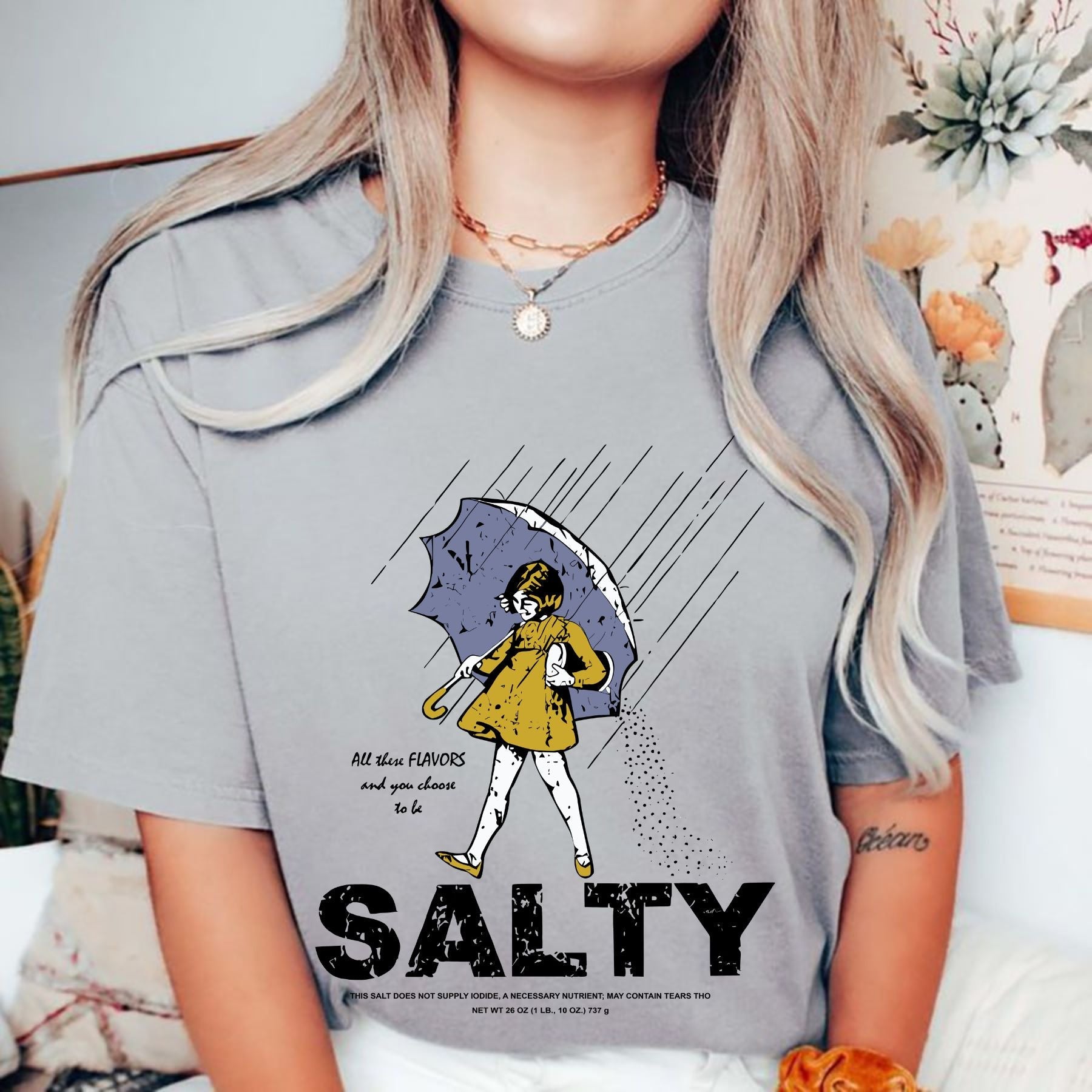Women's Retro Salty Girl Shirt - Casual Summer Gift Tee, Vintage Beach Apparel Pasimax