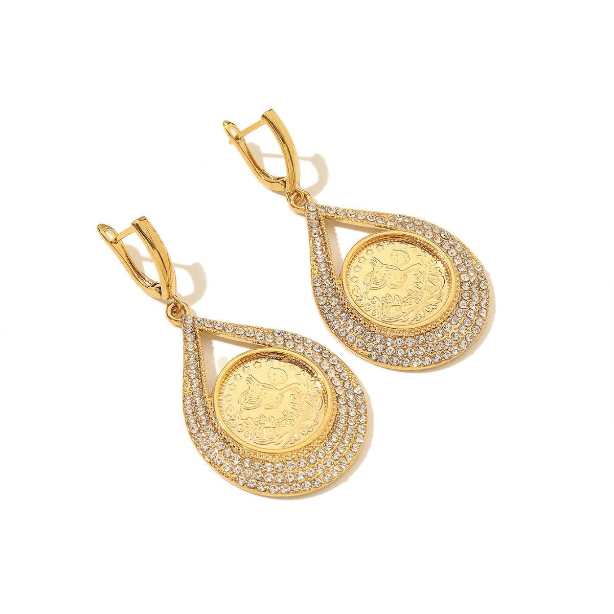 18K Gold Coin Stud Earrings Vera Lux