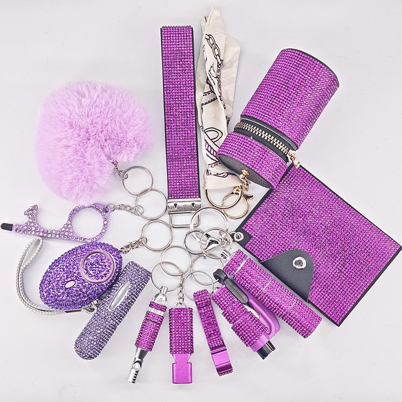 Multifunctional Portable Womens 12-Piece Keychain Set Vera Lux