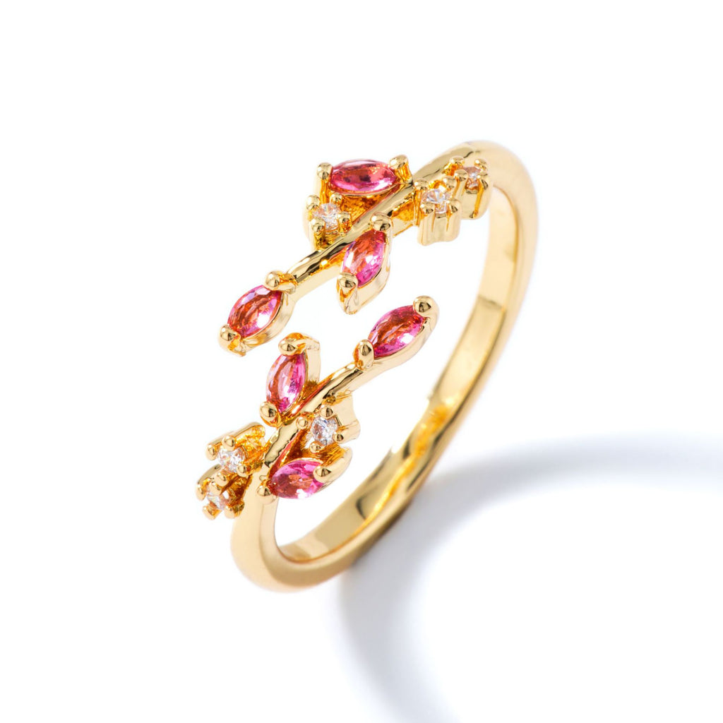Womens Personality Leaf Ring Vera Lux