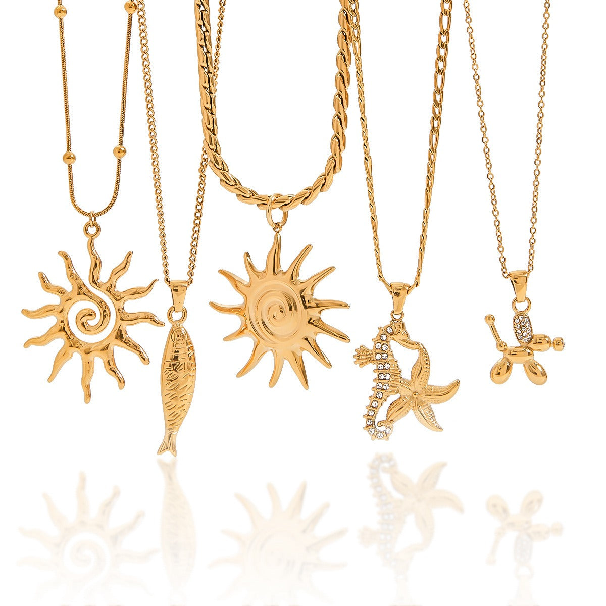 18K gold geometric shape with texture design high-end unique necklace Vera Lux