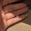 Vintage Full-Diamond Gemini Cross Necklace For Women Vera Lux