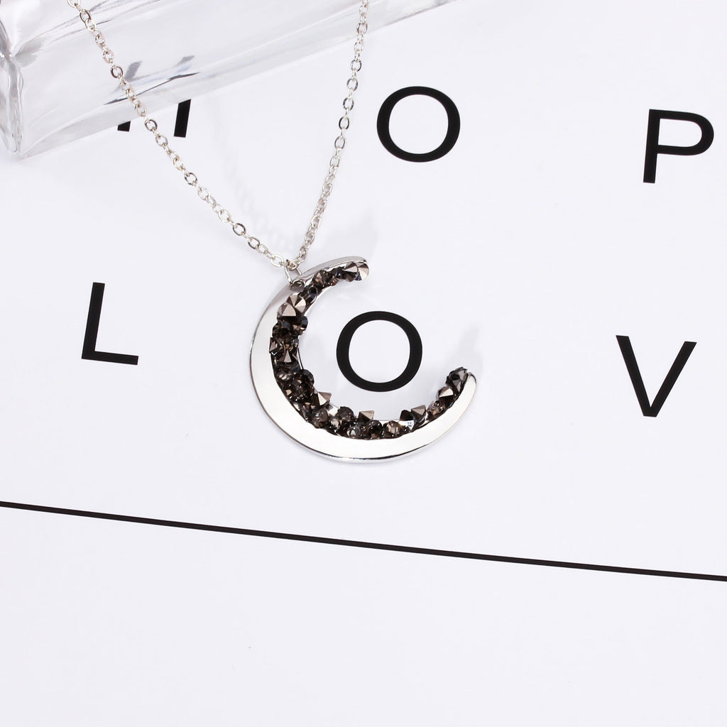Light luxury moon rhinestone necklace Vera Lux