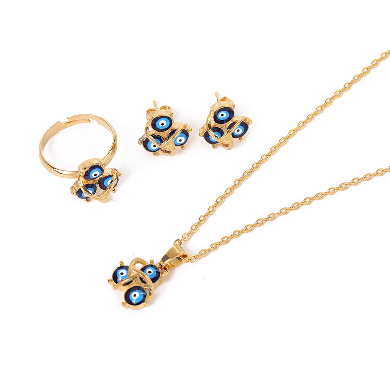 Evil Eye Necklace, Earrings and Ring Set Vera Lux
