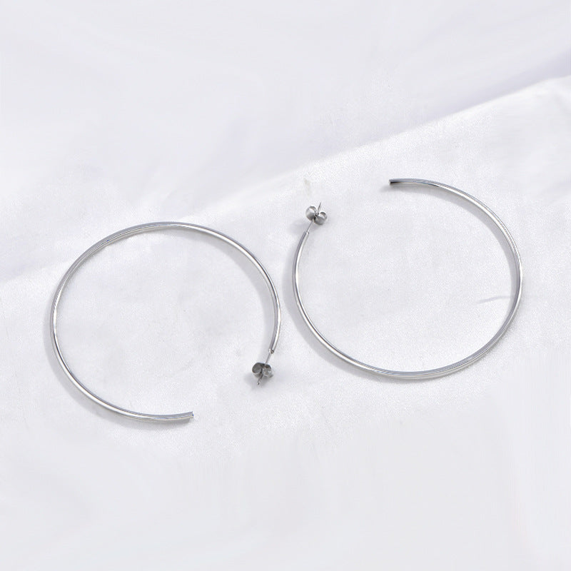 French-style Circular Titanium Steel Minimalist Elegant Earrings Vera Lux