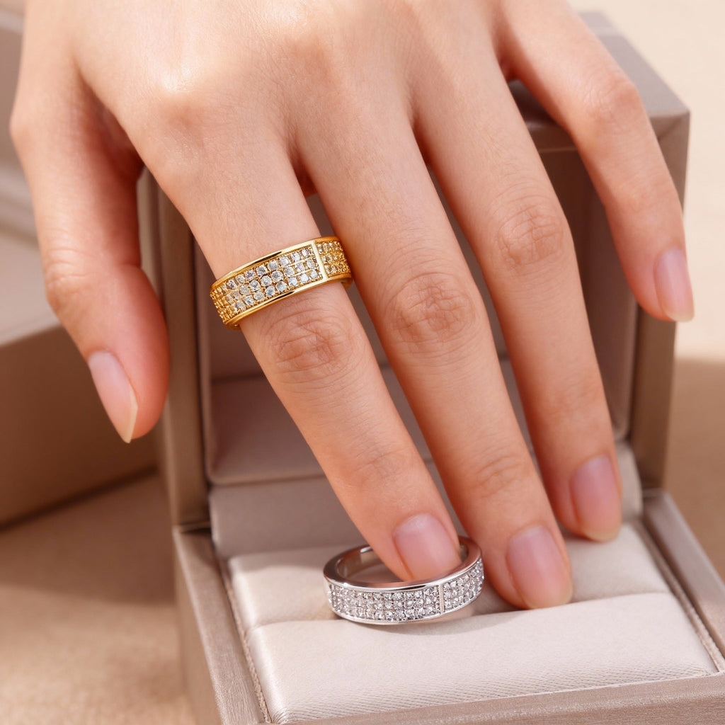 18k Gold-plated Ring, Niche And Unique, With Diamond Setting Vera Lux