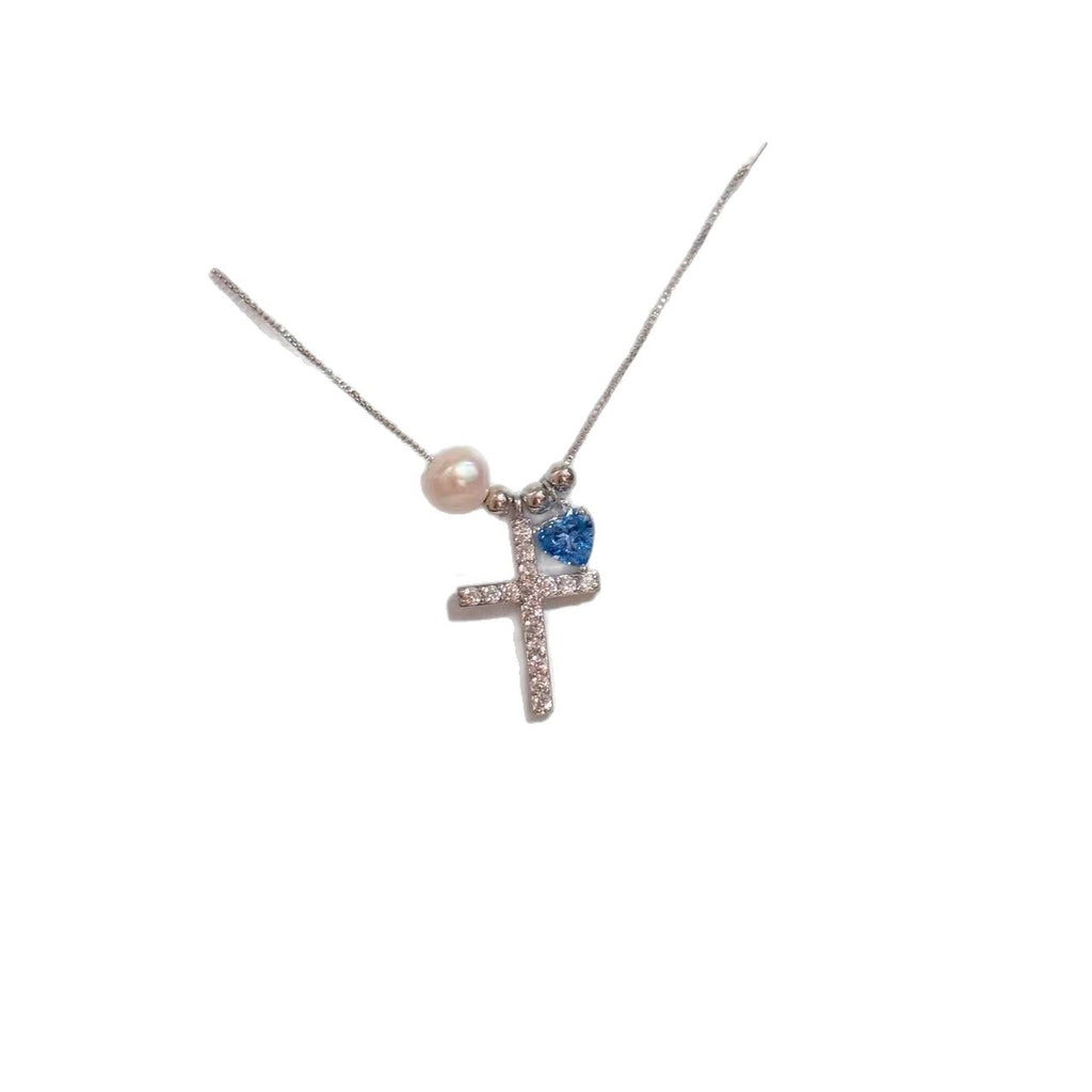 Pearl-and-zircon Clavicle Necklace Delicate And Elegant Vera Lux