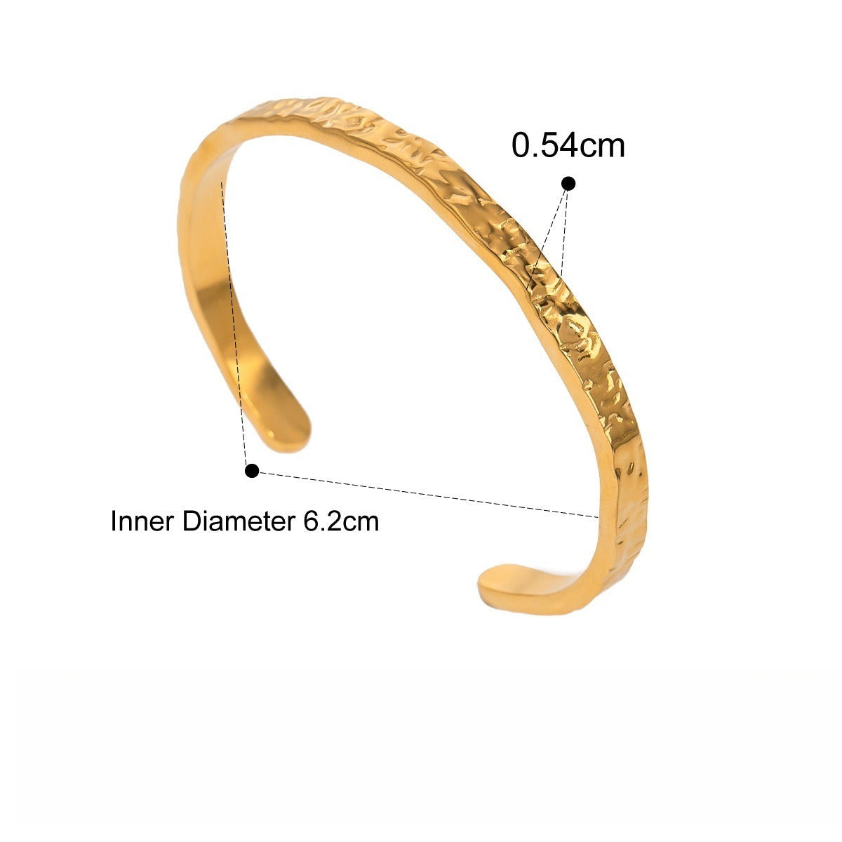 18K gold-plated, lightweight, and luxurious titanium steel bracelet. Vera Lux