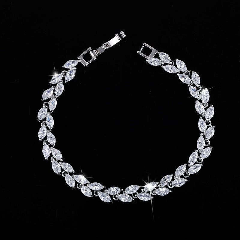 Small leaf zircon bracelet Vera Lux