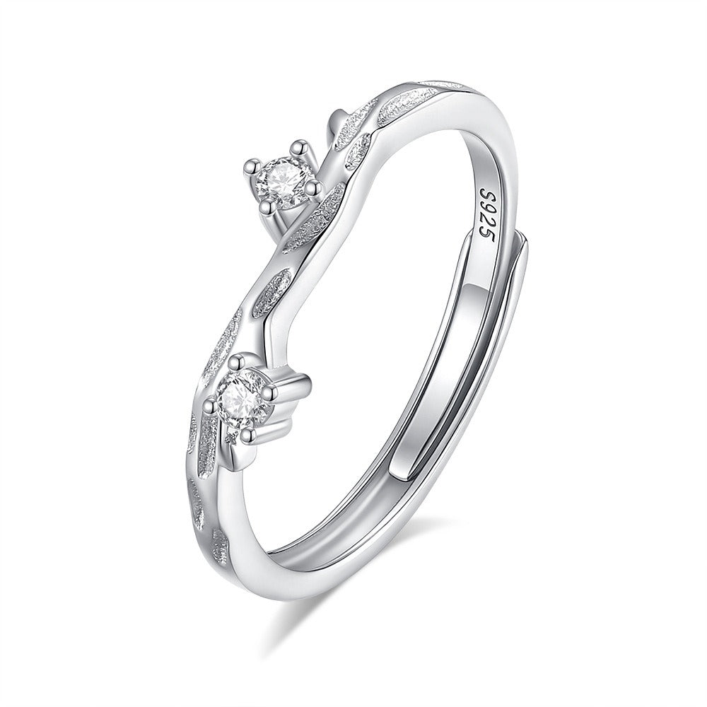 S925 sterling silver Chinese style couple engagement ring Vera Lux