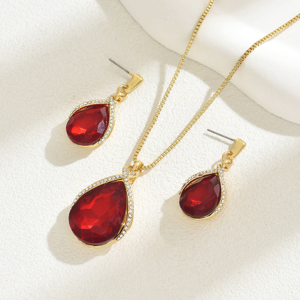 INS Geometric Sweet Japanese-Korean Style Womens Necklace And Earrings Set Vera Lux