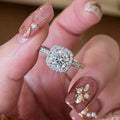 S925 Sterling Silver 1 Carat Moissanite Four-Prong Square Ring For Women, Luxury Shiny, Light Luxury & Versatile Vera Lux