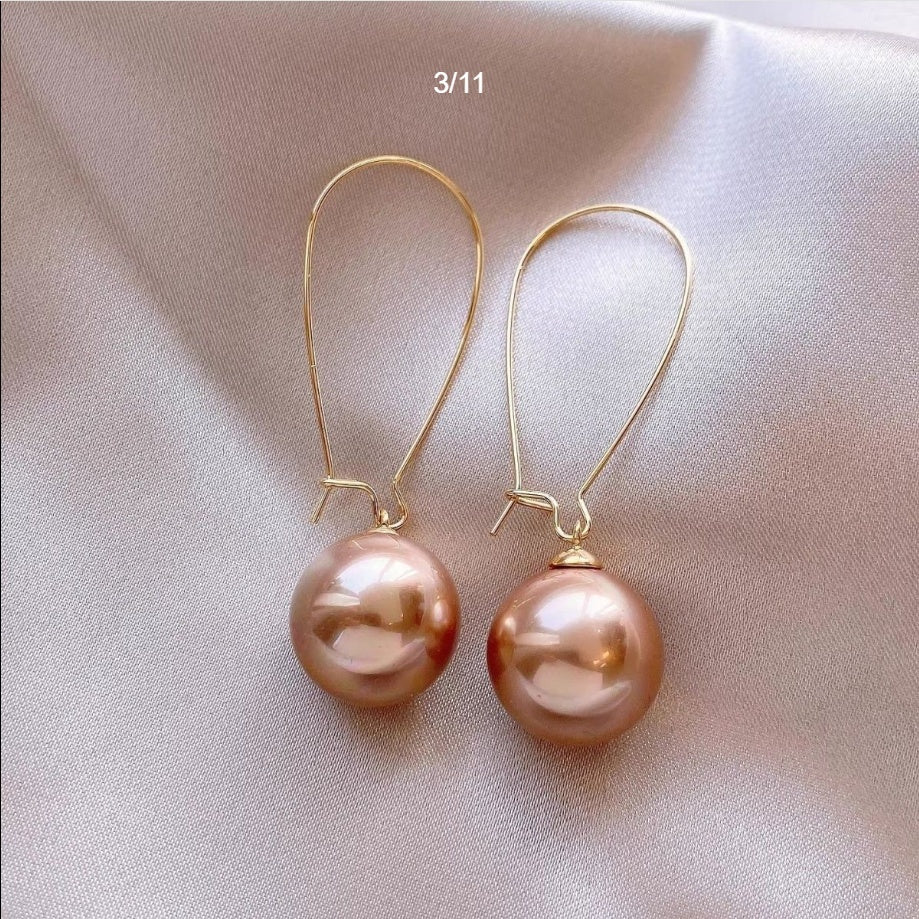 Autumn Winter Champagne Pearl Earrings For Women Vera Lux