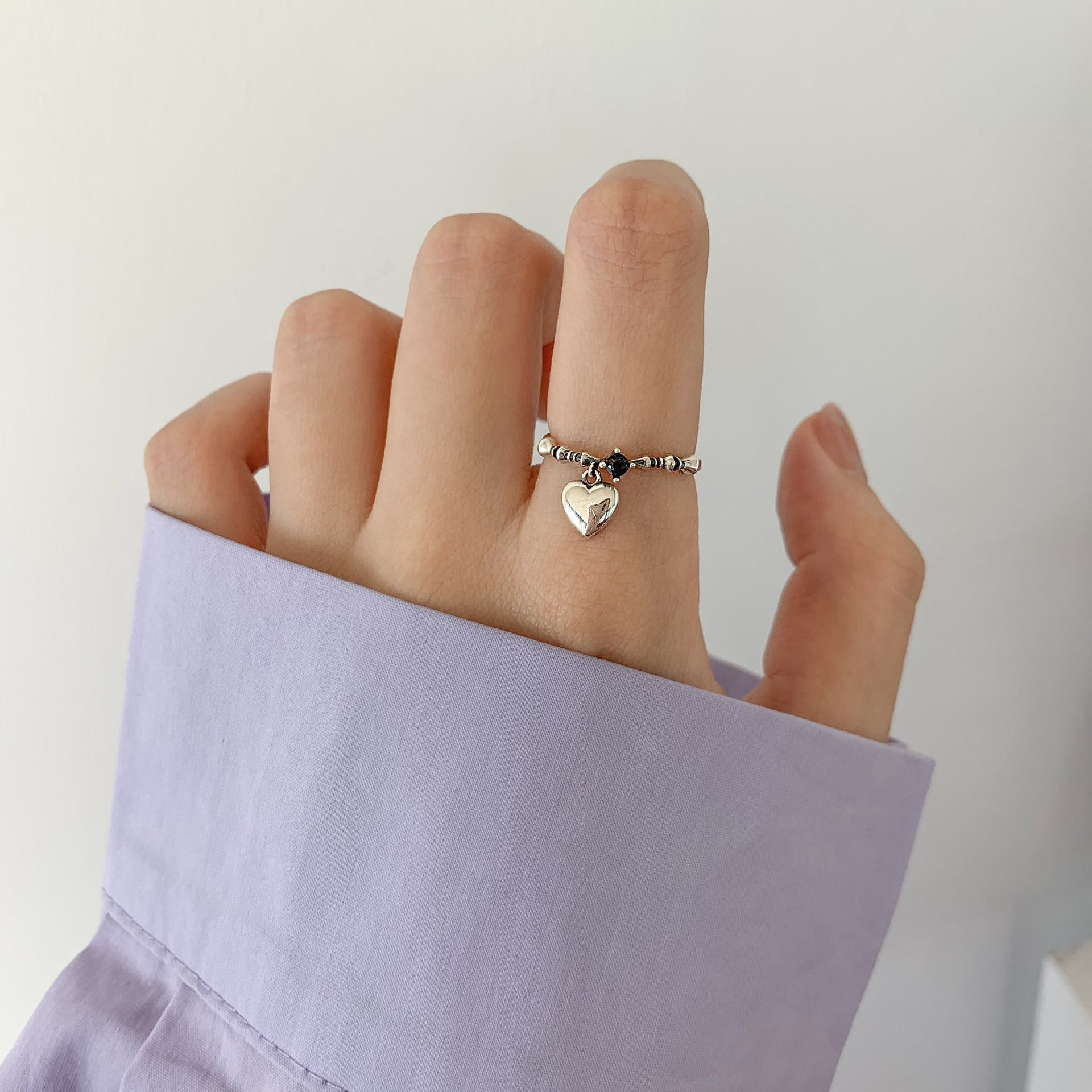 925 Sterling Silver Twisted Chain Open Ring Vera Lux