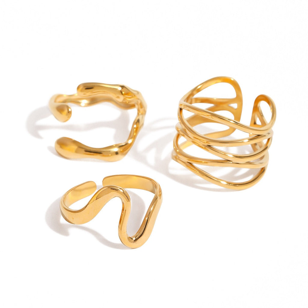 18K gold titanium steel open ring Vera Lux