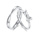 S925 silver heart knot entangled couple bowknot open ring Vera Lux