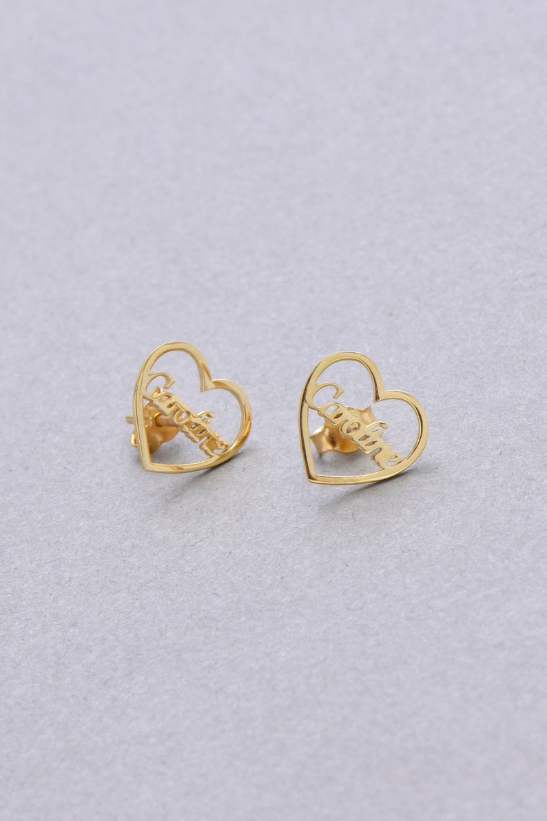 Custom Engraved Script Name Stud Earrings Vera Lux