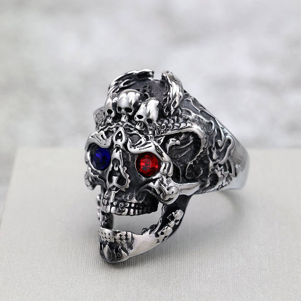 European And American Retro Stainless Steel Mens Ring, Bold And Punk-style Vera Lux