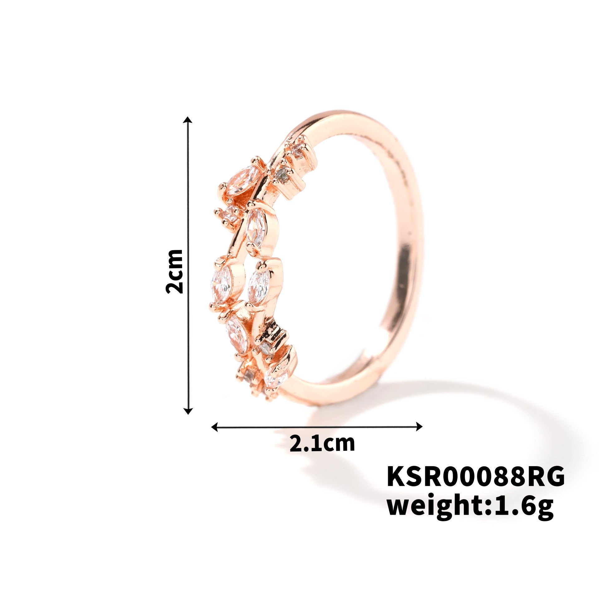 Womens Personality Leaf Ring Vera Lux