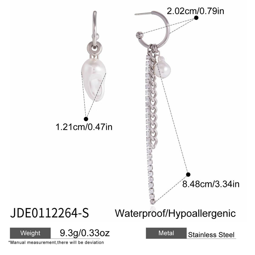 Pearl Tassel Stainless Steel Earrings Vera Lux