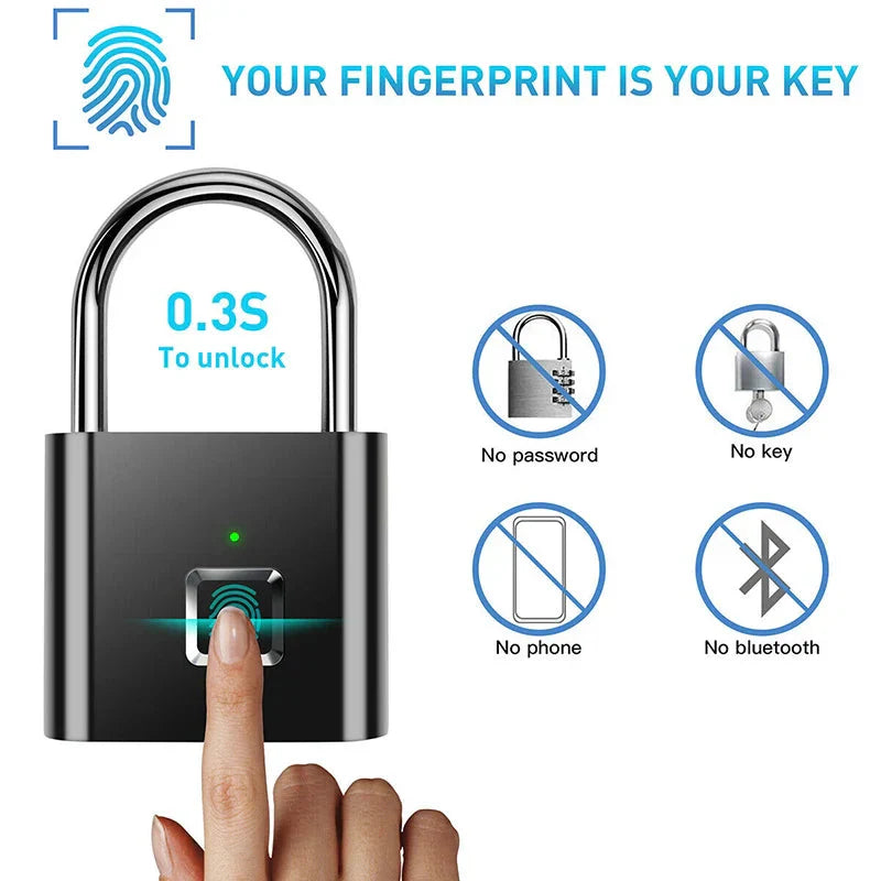 Smart Fingerprint Padlock Whatever the Treasure