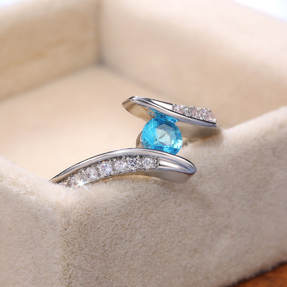 Fashionable Round Zircon Ring For Women Vera Lux