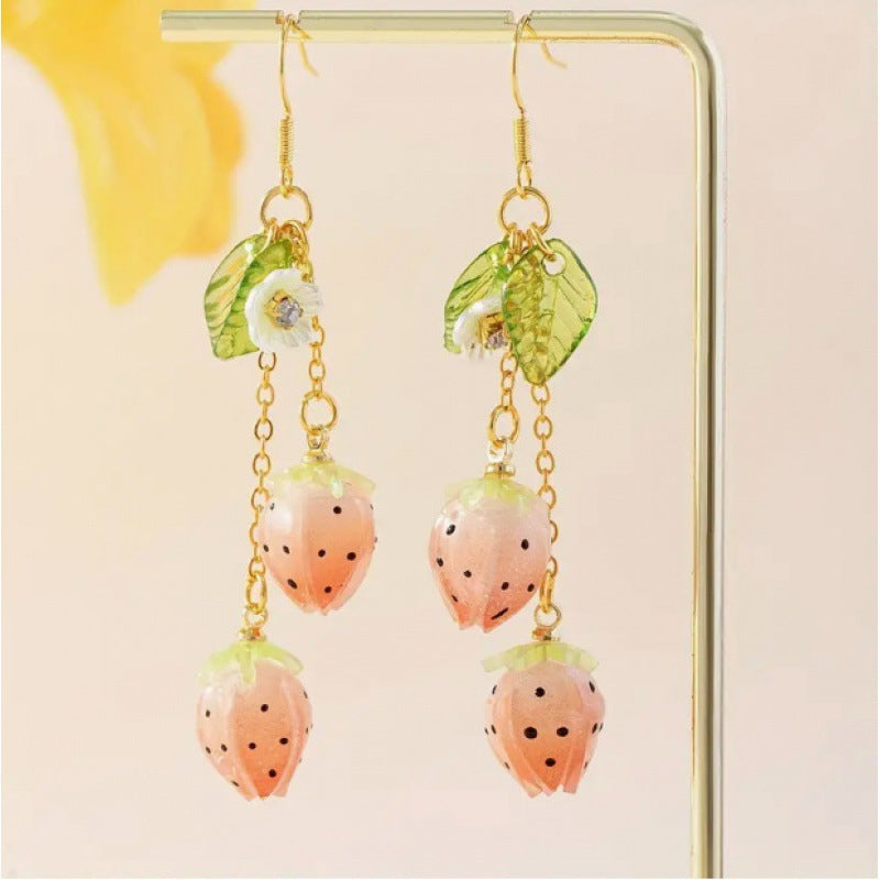 Chinese Advanced Color Creative Plant Pendant Earrings Vera Lux