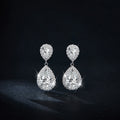 S925 Sterling Silver Platinum Plated Pear Cut Moissanite Dangle Earrings  6x9mm Teardrop Halo Drop Earrings With GRA Certificate Jewelry Gift Box Set Vera Lux