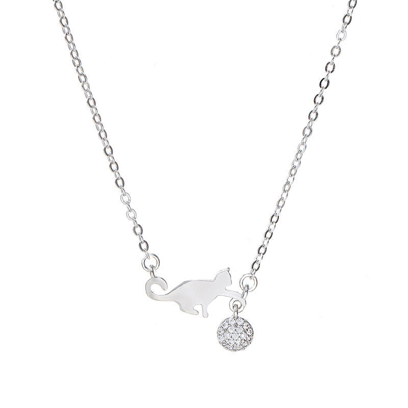 Niche Influencer Silver Necklace With A Cat Pendant For Women Vera Lux