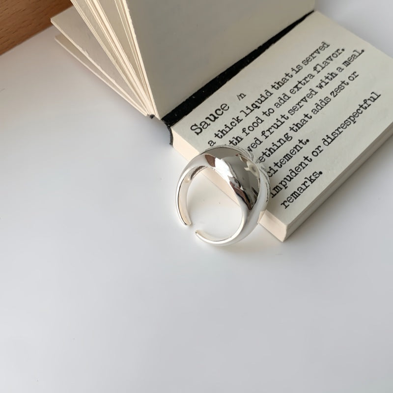 Ins Style Minimalist Design, Versatile & Simple Plain Band, Smooth Surface, Personalized Oval Geometric Open Ring Vera Lux