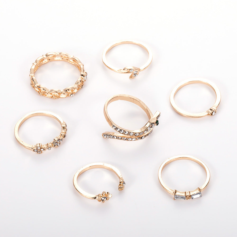 Women's Hollow Moon Snake-Shaped Ring Set Vera Lux