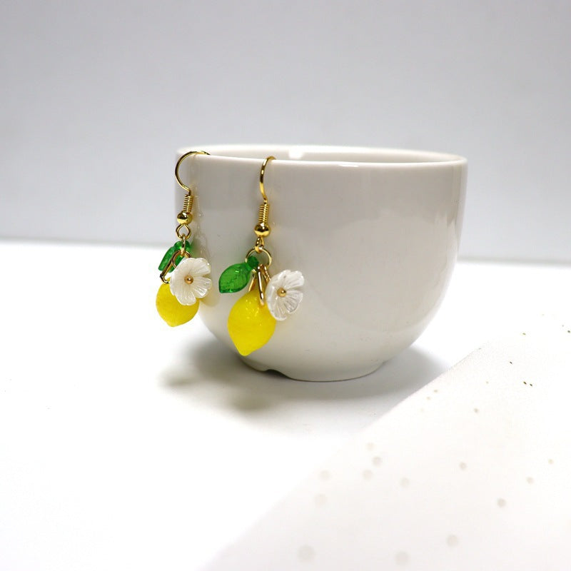 Chinese Advanced Color Creative Plant Pendant Earrings Vera Lux