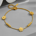 18k gold small daisy bean luck bead bracelet Vera Lux