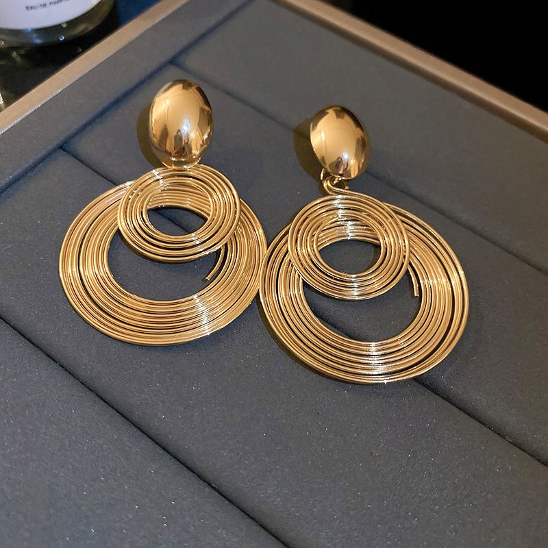 Metal Round Hoop Earrings, European American Cold Style, Bold Niche Hot Sale Jewelry Vera Lux