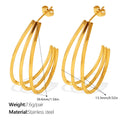 Elegant & Versatile Vintage Bold C-Shaped Earrings, 18K Gold Plated Stainless Steel, Minimalist Multi-Layer Women's Earrings Vera Lux