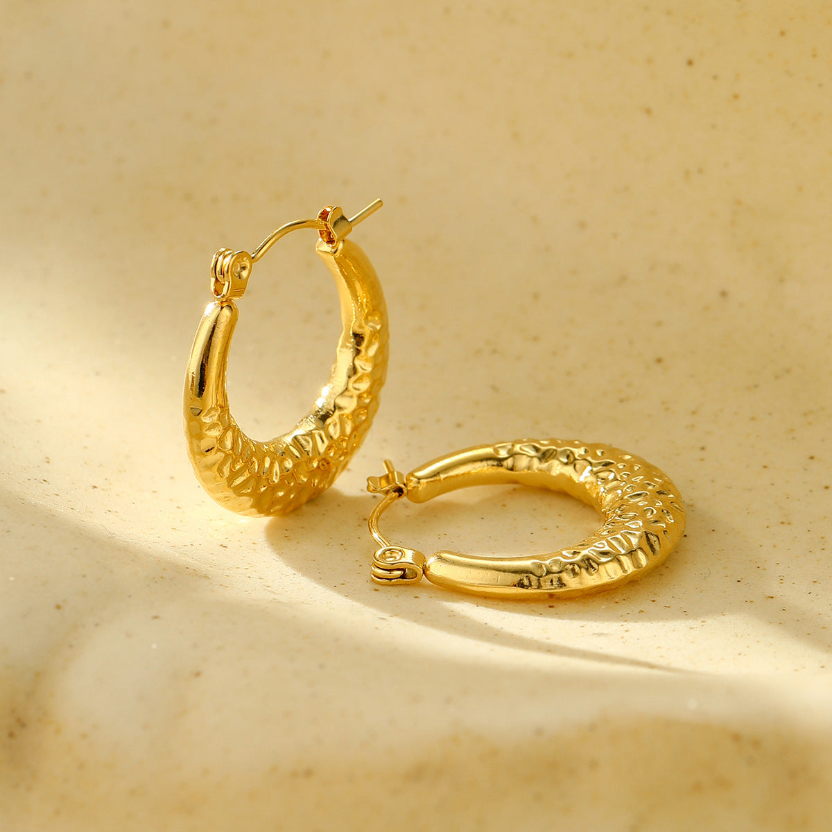 New Textured Titanium Steel Earrings Vera Lux