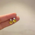 Gold Plated Mini Heart Stud Earrings Ins Popular Niche Jewelry For Women Daily Wear Vera Lux