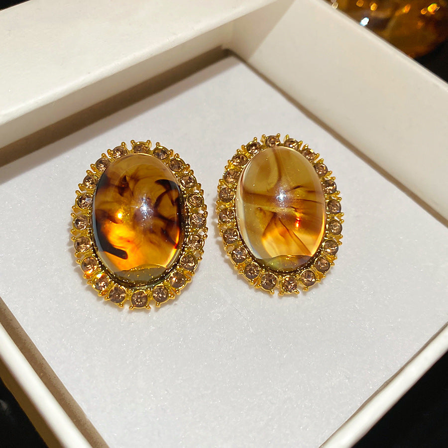 2026 Trendy Maillard Aesthetic Earrings, Natural Wood Amber Resin Gold Knot Drop Earrings, Retro Lightweight Dangle Earrings For Daily Commute Party Vera Lux