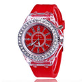 LED Luminous Watches Geneva Women Quartz Watch Women Ladies Silicone Bracelet Watches Vera Lux