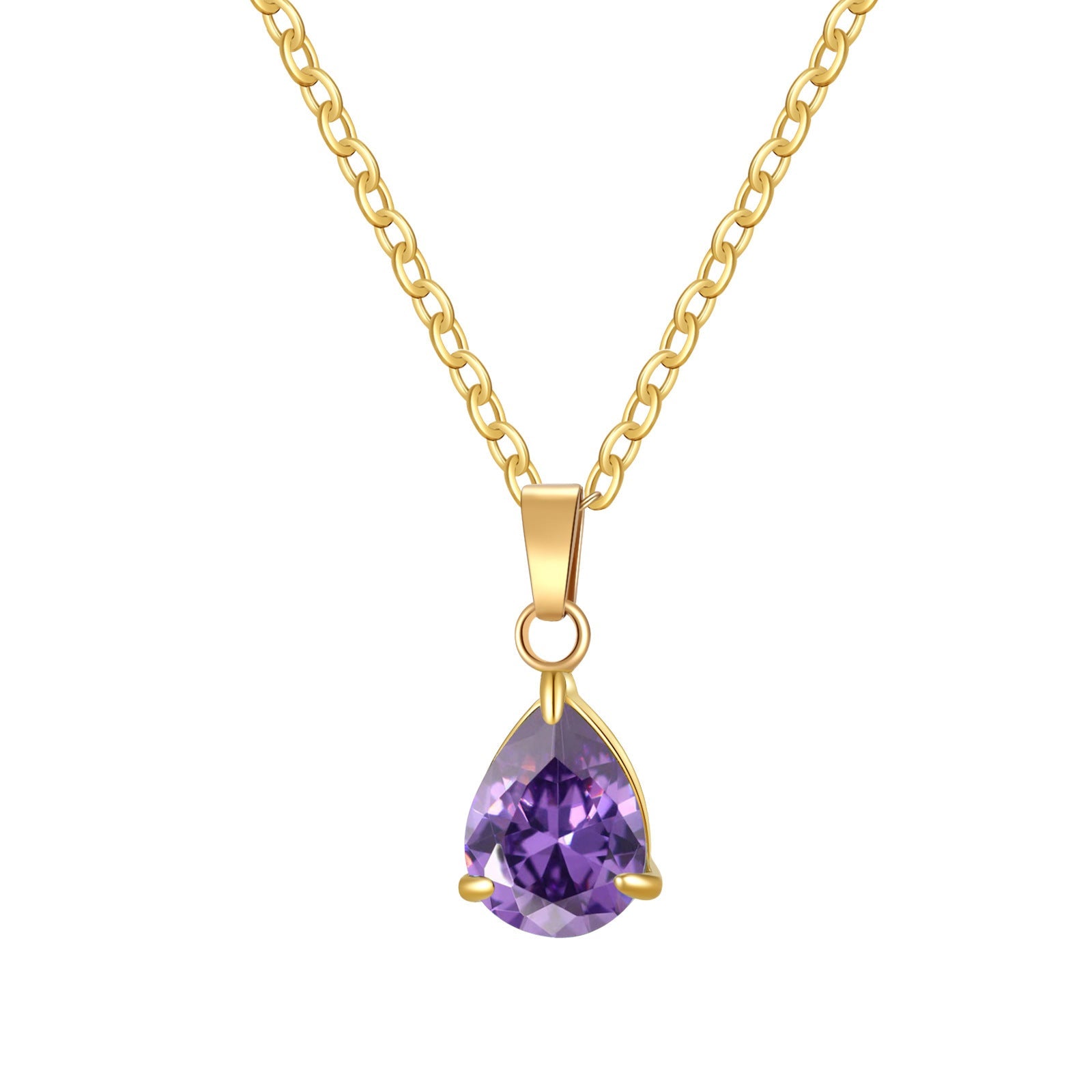 3A Water Drop Zircon Small Pendant Solitaire Pear-Shaped Zircon Womens Clavicle Chain Vera Lux