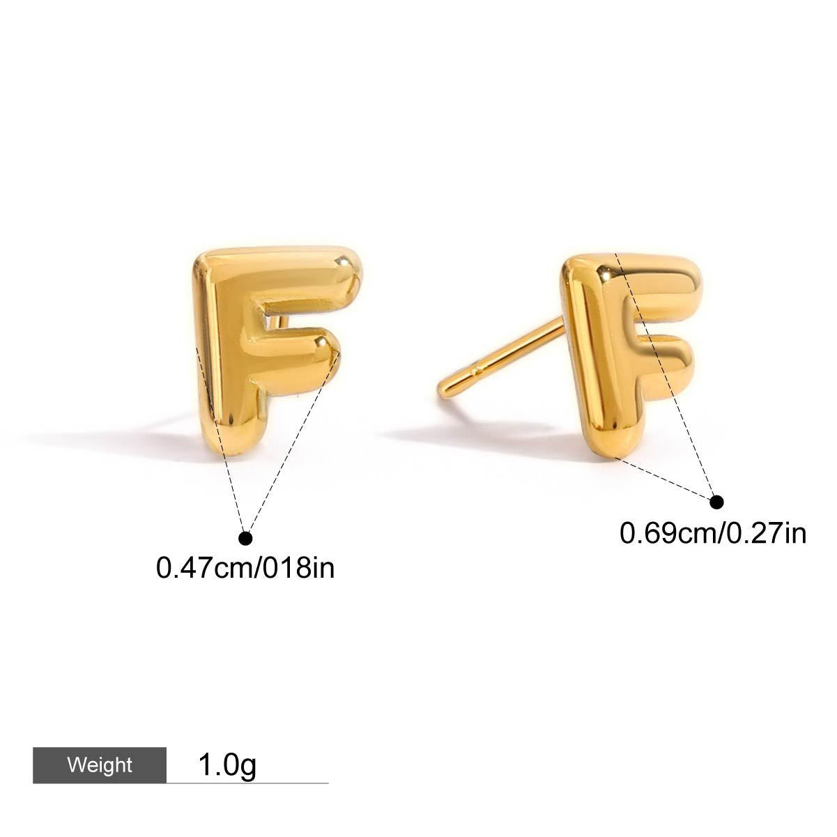 18K gold 26 letters design classic fashion earrings Vera Lux