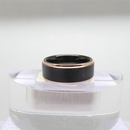 Eight-wide Step Sandblasted Electric Black Bezel Electric Rose Gold Vera Lux